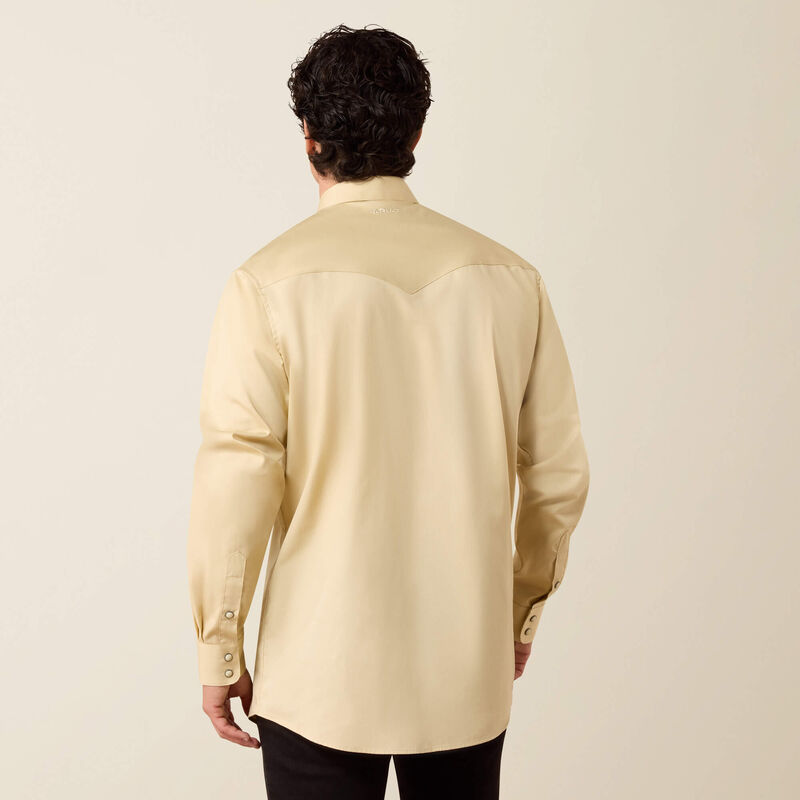 Men's Ariat Solid Twill Fitted Shirt-Off White
