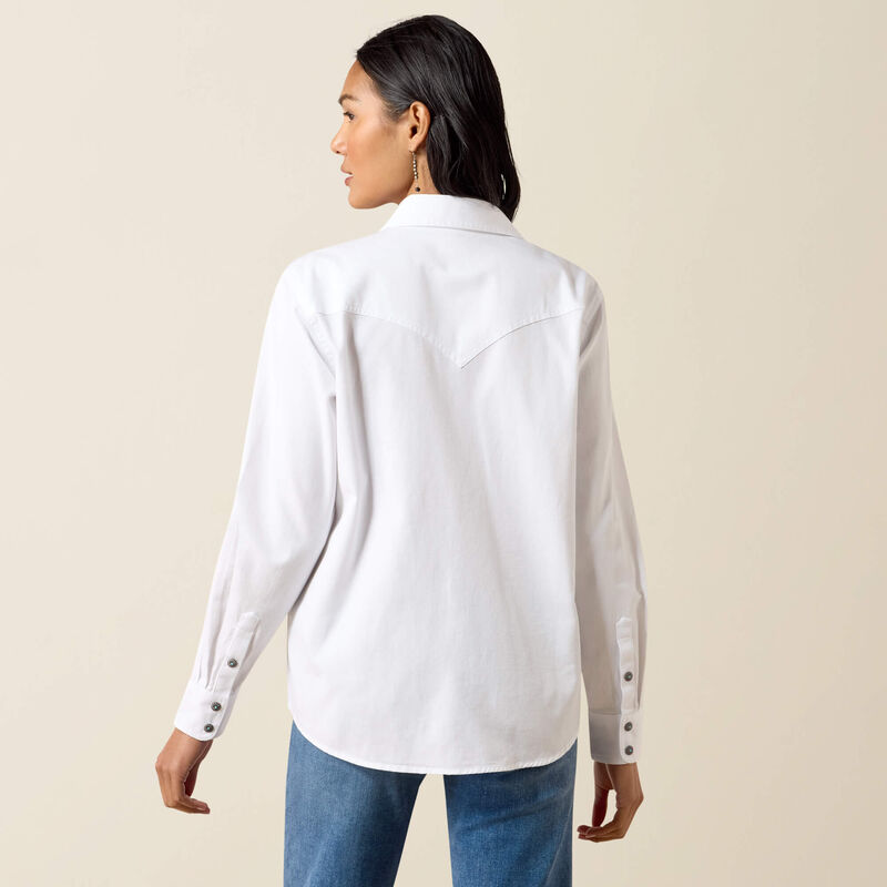 Women's Ariat Horizon Western Snap Shirt-White