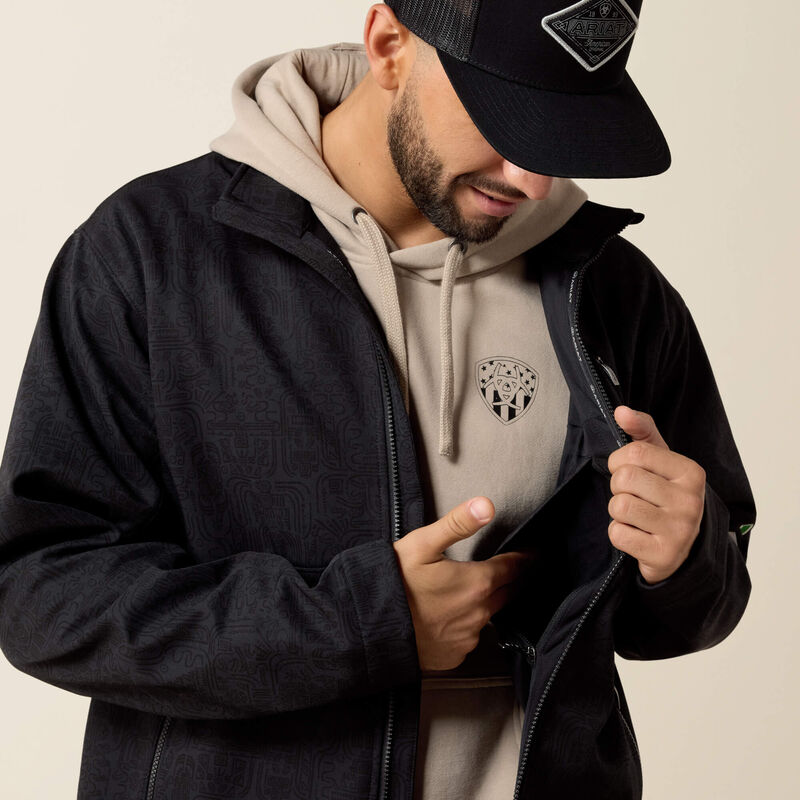 Ariat Men's Logo Softshell Jacket-Black/Mexico