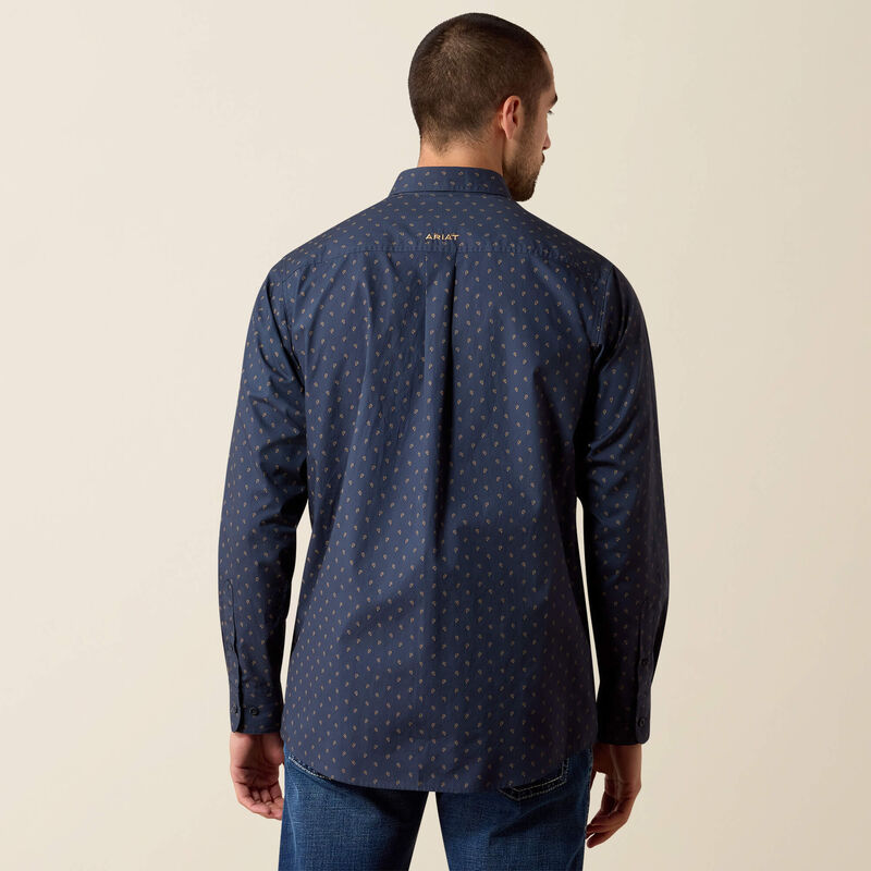 Men's Ariat Canyon Classic Fit Shirt-Blue Night Foulard Print