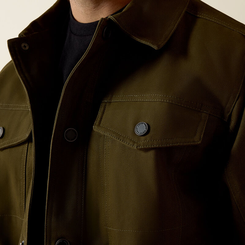 Ariat® Men's Canvas Rancher Trucker Jacket-Desert Sand Khaki