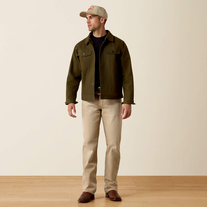 Ariat® Men's Canvas Rancher Trucker Jacket-Desert Sand Khaki