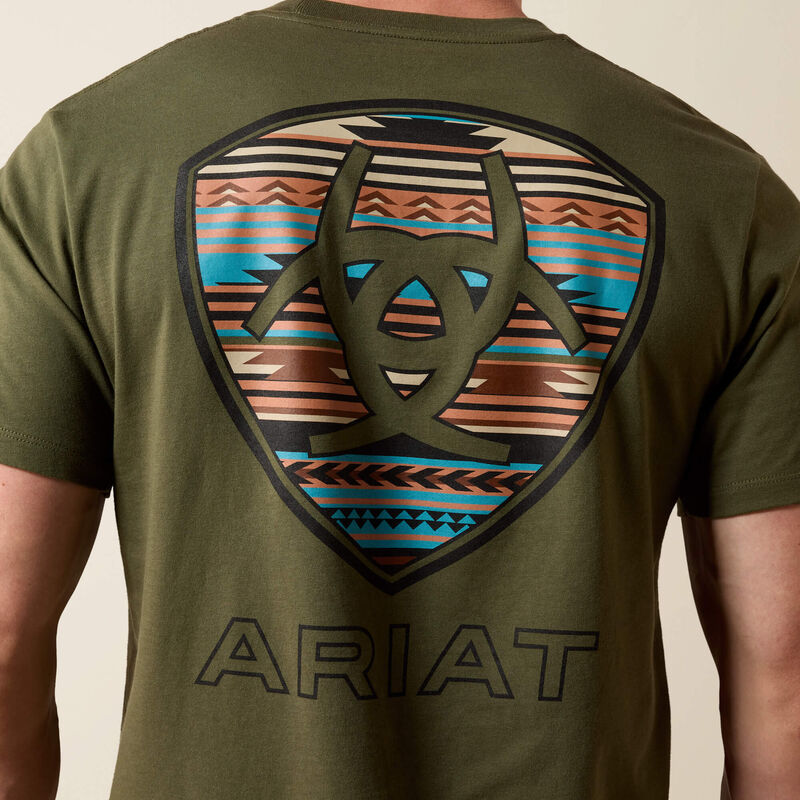 Men's Ariat Rust Serape Shield T-Shirt-Grape Leaf