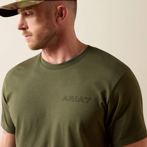 Men's Ariat Rust Serape Shield T-Shirt-Grape Leaf