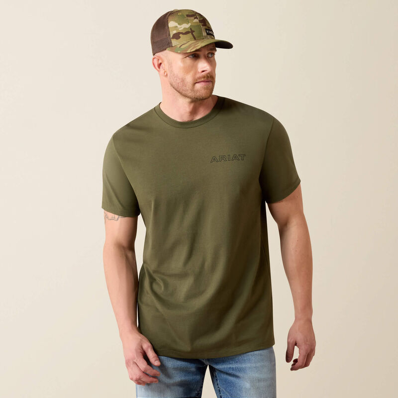 Men's Ariat Rust Serape Shield T-Shirt-Grape Leaf