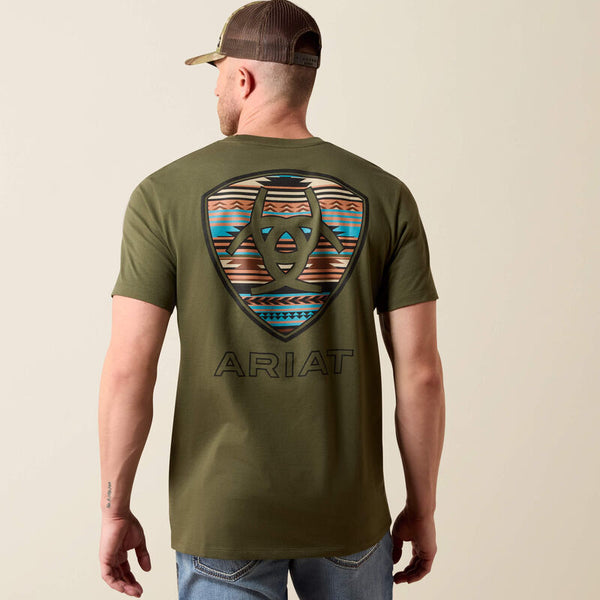 Men's Ariat Rust Serape Shield T-Shirt-Grape Leaf