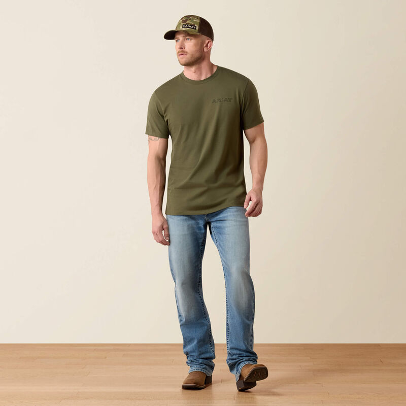 Men's Ariat Rust Serape Shield T-Shirt-Grape Leaf