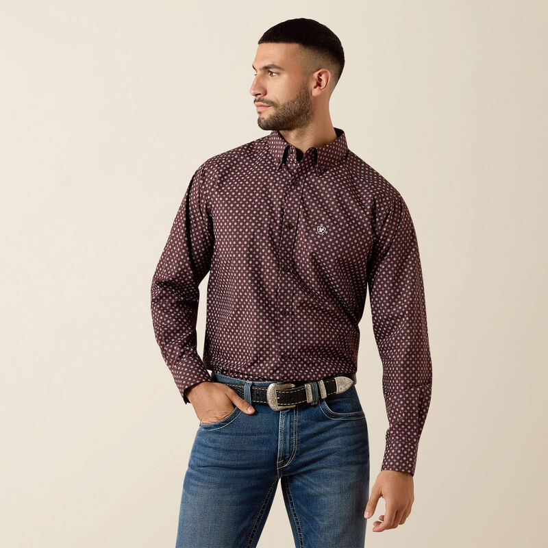 Men's Ariat Contstantine Classic Fit Shirt-Fudge Medallion Print