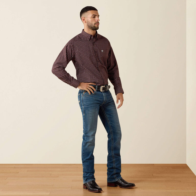 Men's Ariat Contstantine Classic Fit Shirt-Fudge Medallion Print