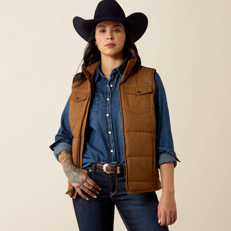 Women's Ariat Grizzly Quilted Vest-Dashund