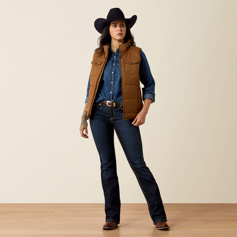 Women's Ariat Grizzly Quilted Vest-Dashund
