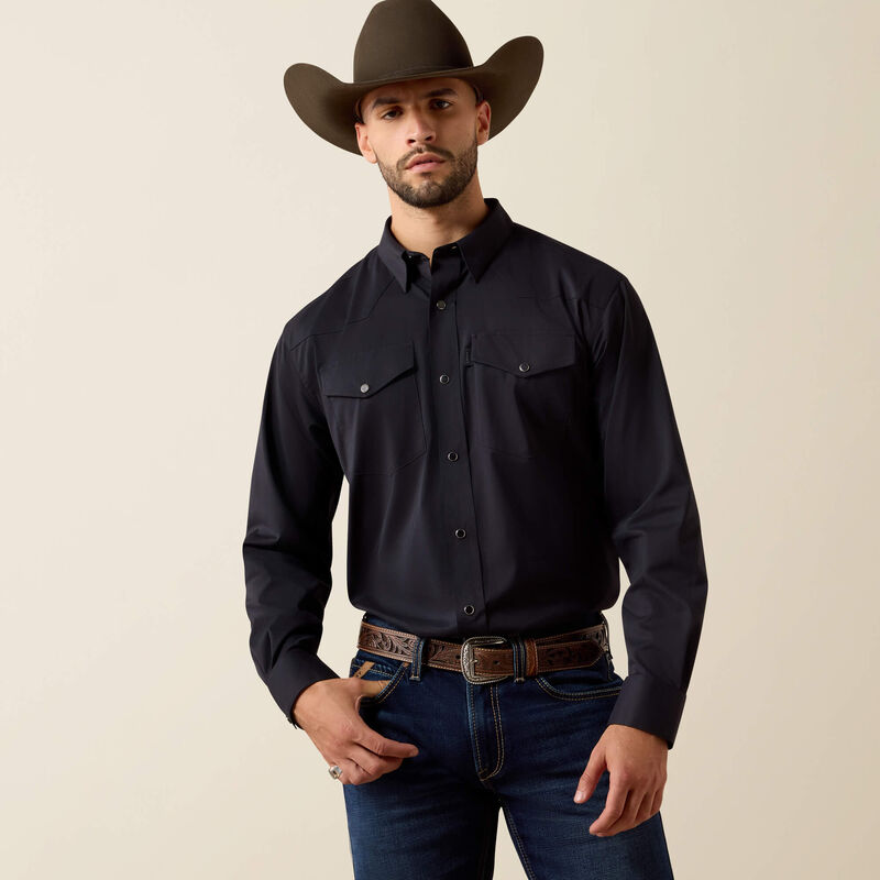 Men's Ariat Everything Classic Fit Snap Shirt-Black