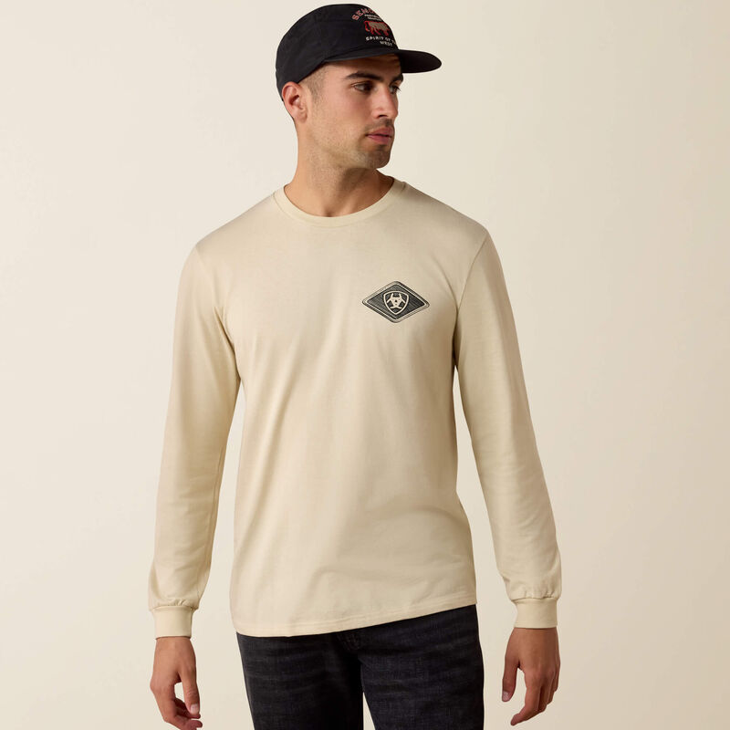 Ariat Men's Medallion Standard Long Sleeve T-Shirt-Natural