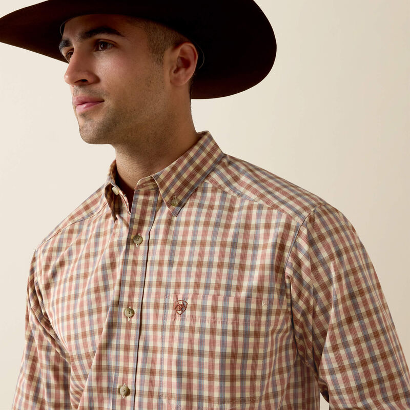 Men's Ariat Pro Series Dave Classic Fit Shirt-Vanilla Custard Multi Small Plaid