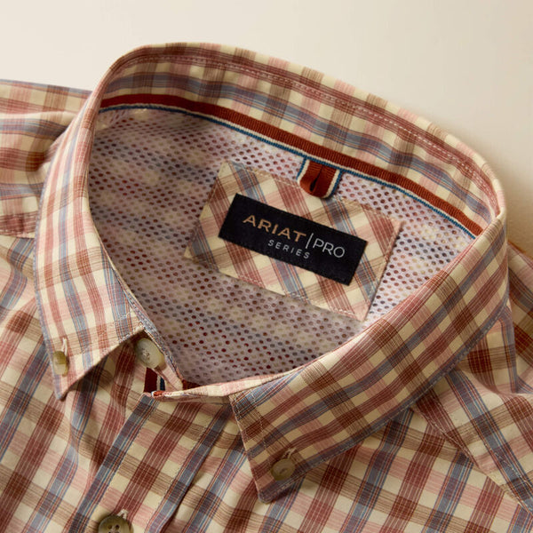 Men's Ariat Pro Series Dave Classic Fit Shirt-Vanilla Custard Multi Small Plaid
