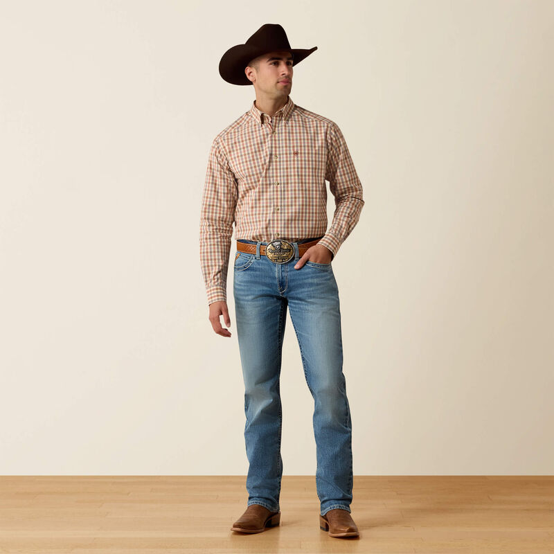 Men's Ariat Pro Series Dave Classic Fit Shirt-Vanilla Custard Multi Small Plaid