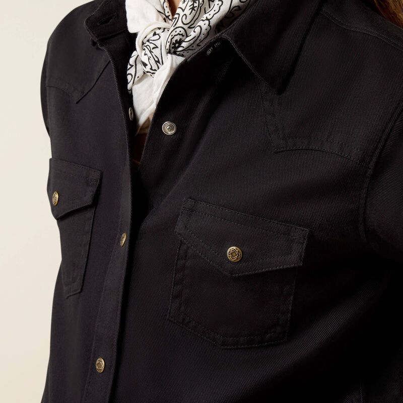 Ariat Girl's Valentina Western Snap Shirt-Black