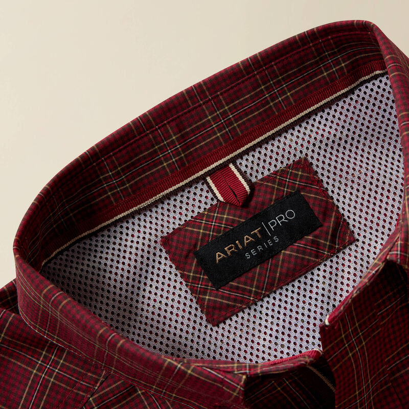 Men's Ariat Pro Series Dempsey Classic Fit Shirt-Biking Red Medium Plaid