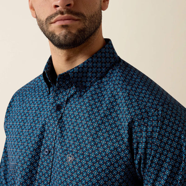 Men's Ariat Nagel Classic Fit Shirt-Brillant Blue Geo Print
