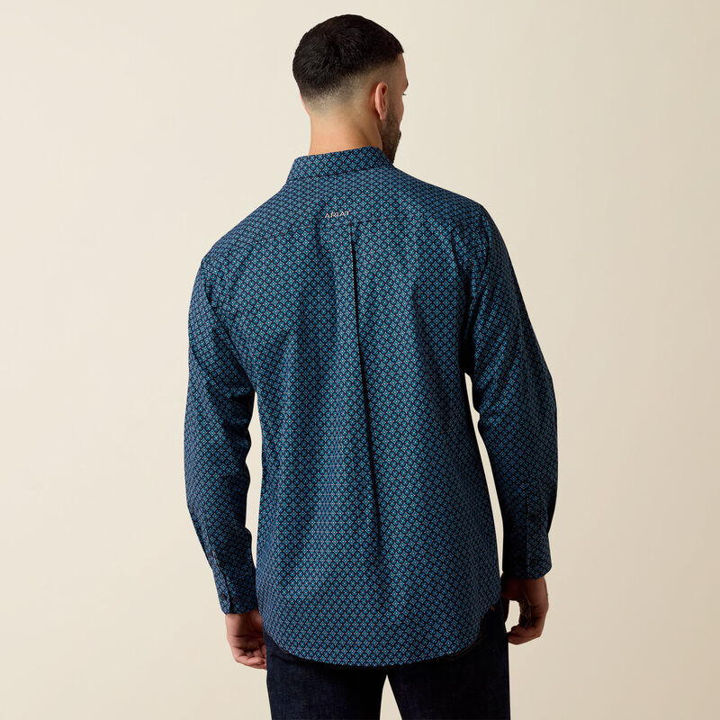 Men's Ariat Nagel Classic Fit Shirt-Brillant Blue Geo Print