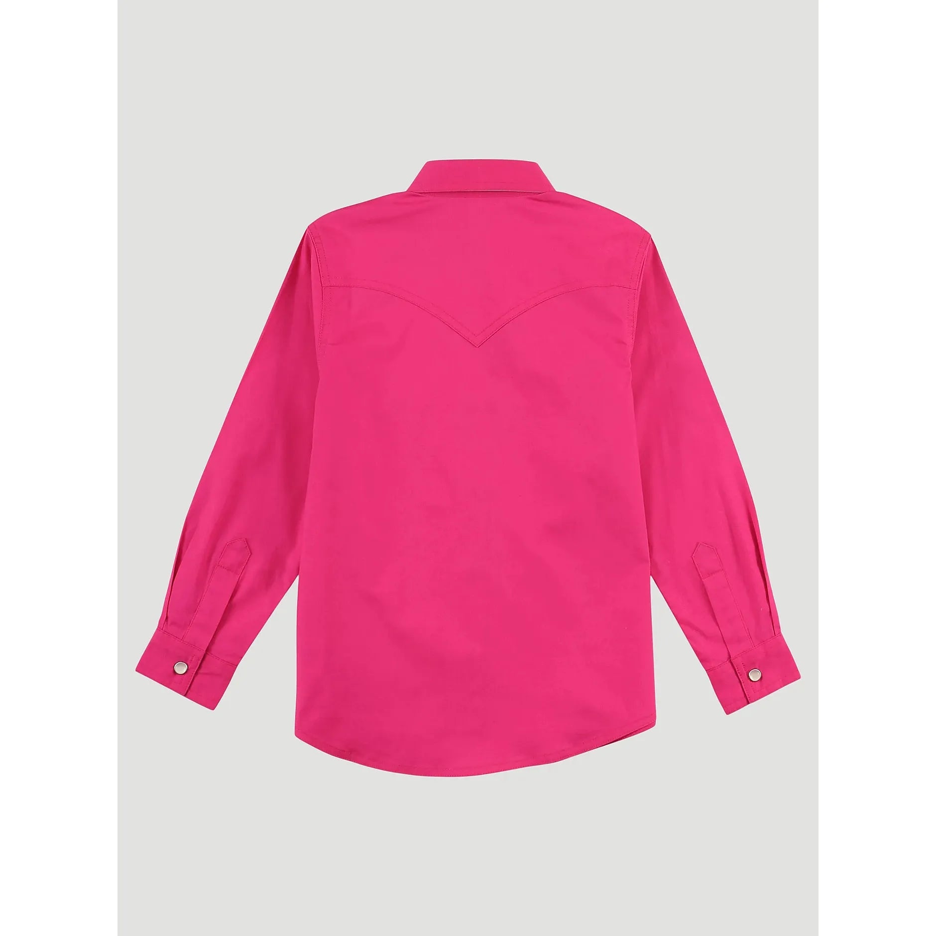 WRANGLER GIRL'S LONG SLEEVE SOLID WESTERN SNAP SHIRT-PINK