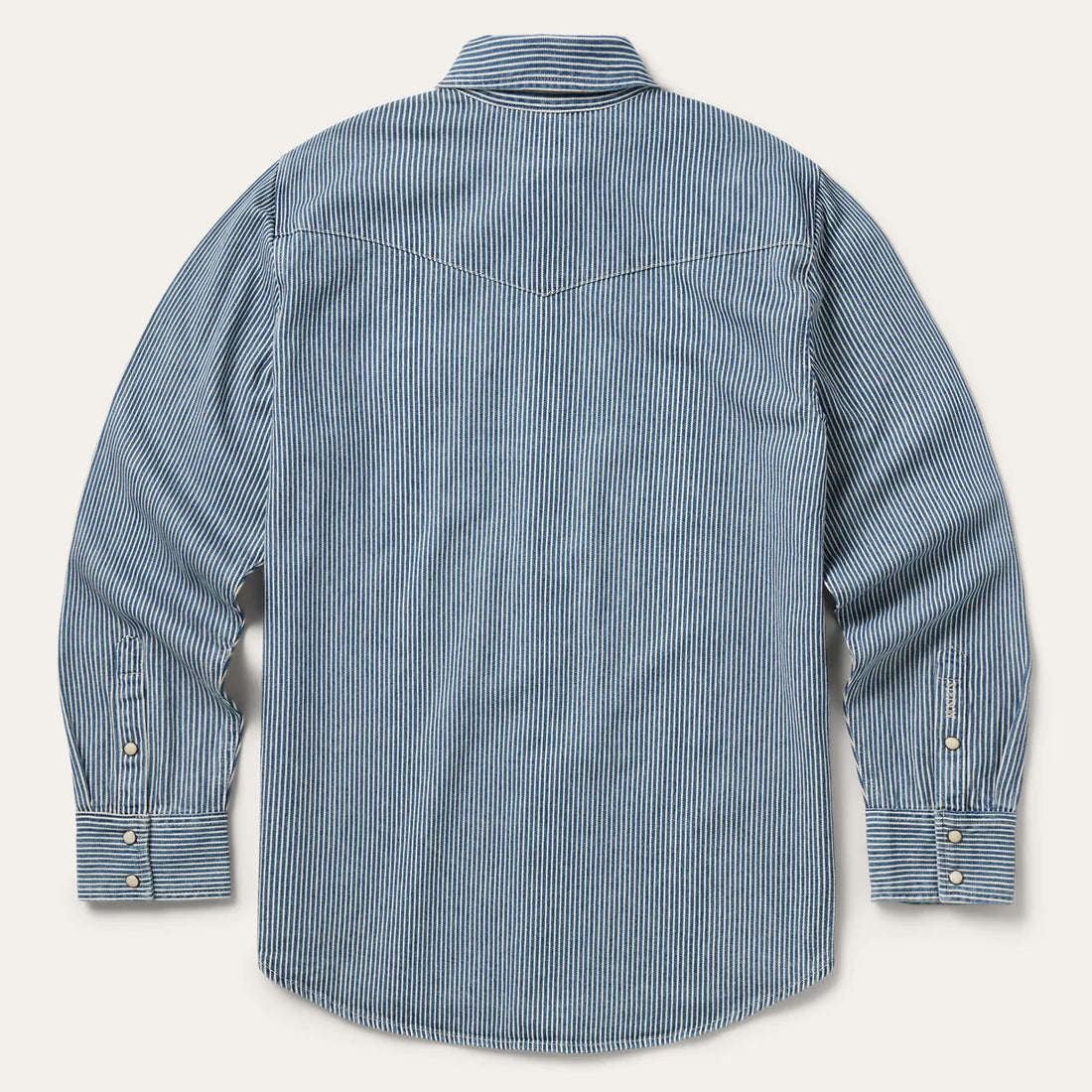 Men's Stetson Denim Stripe Western Shirt-Stonewash