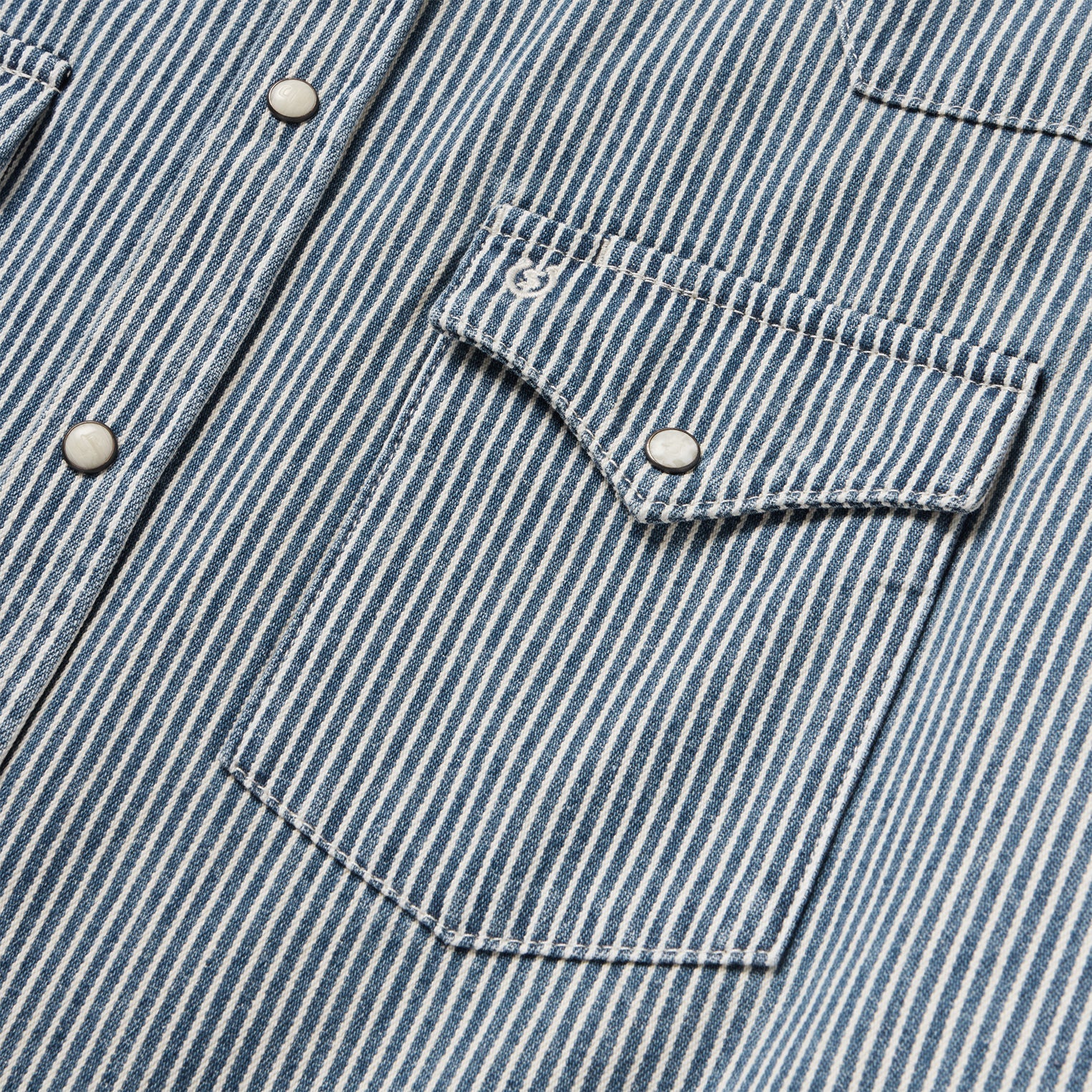 Men's Stetson Denim Stripe Western Shirt-Stonewash