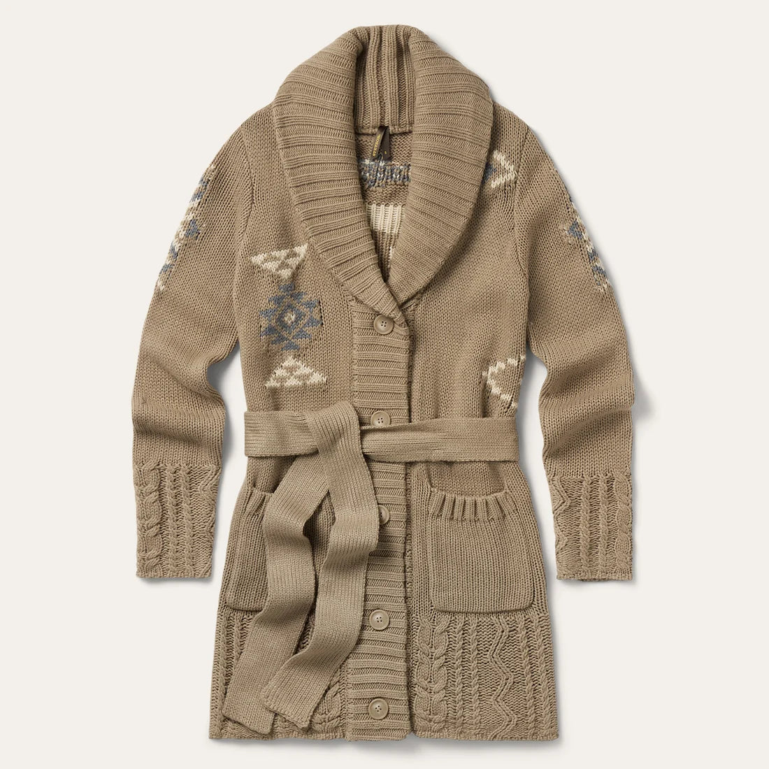 Women's Stetson Western Shawl Cardigan-Tan