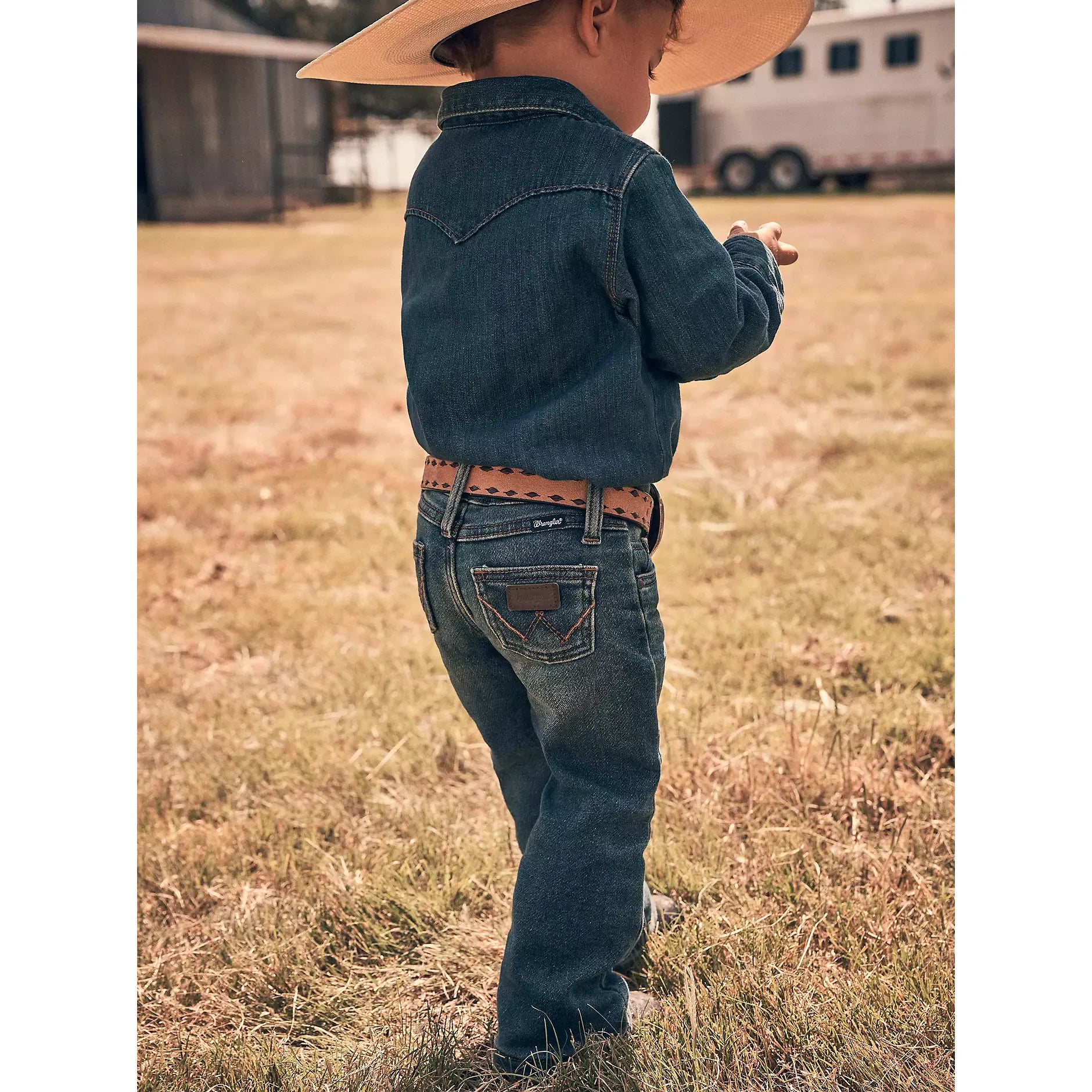 Wrangler Little Boy's Stitched Pocket Western Jean-Ropin