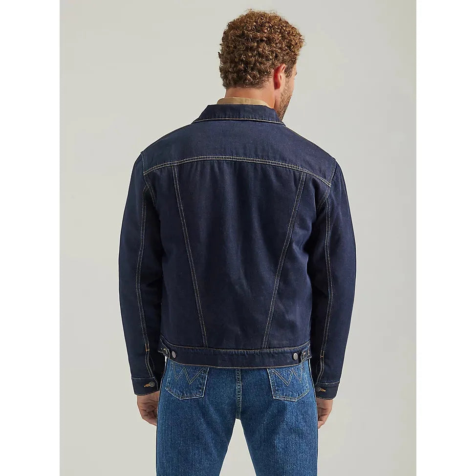 Mens Wrangler Vintage Sherpa Lined Denim Trucker Jacket in Hunter –  CWesternwear