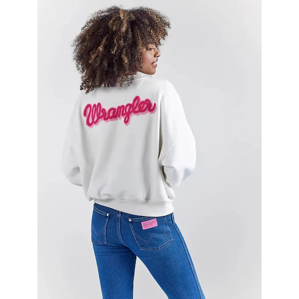 Women's Wrangler x Barbie™ Relaxed Logo Sweatshirt in Worn White