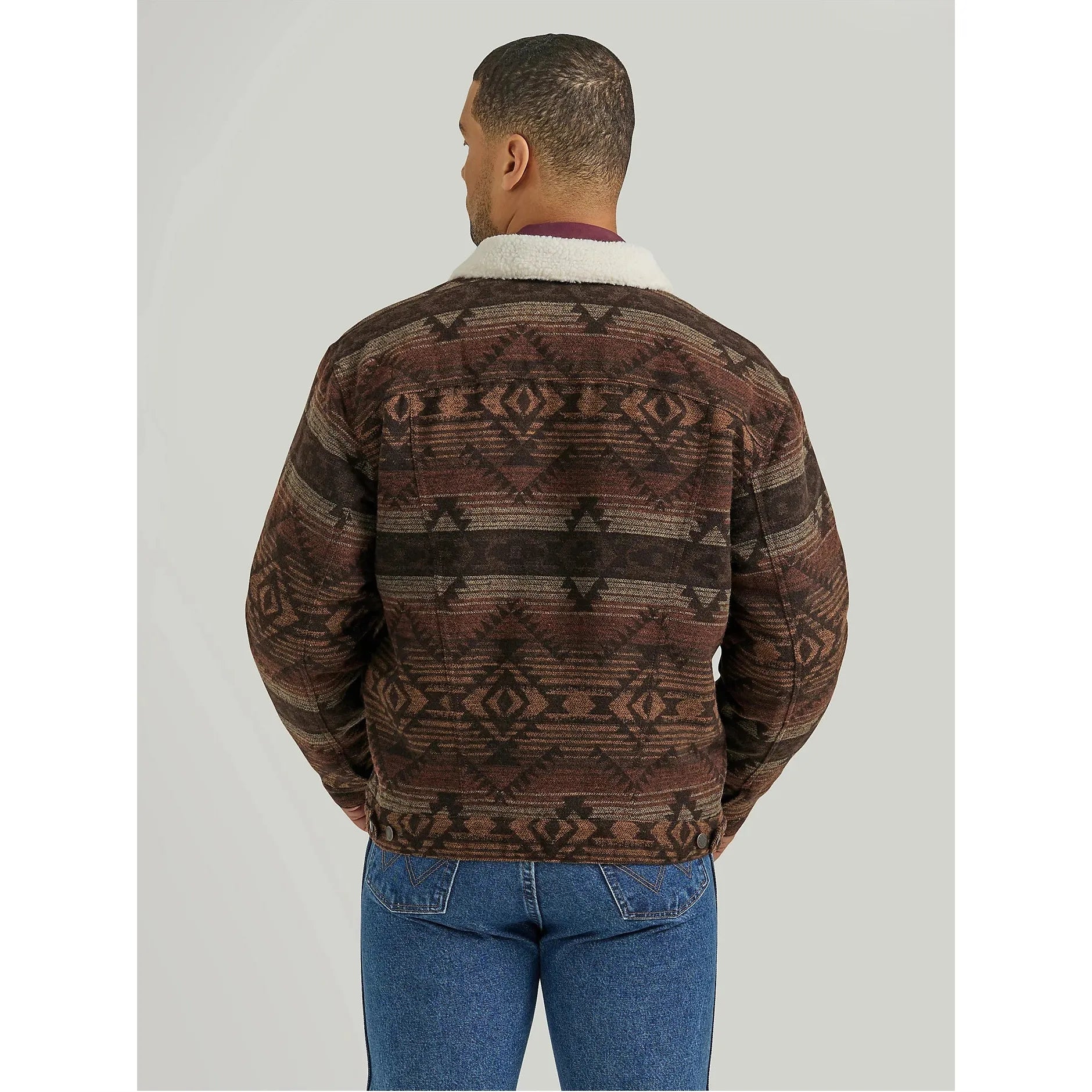 Men's Wrangler® Sherpa Lined Jacquard Print Jacket-Canyon Vibe