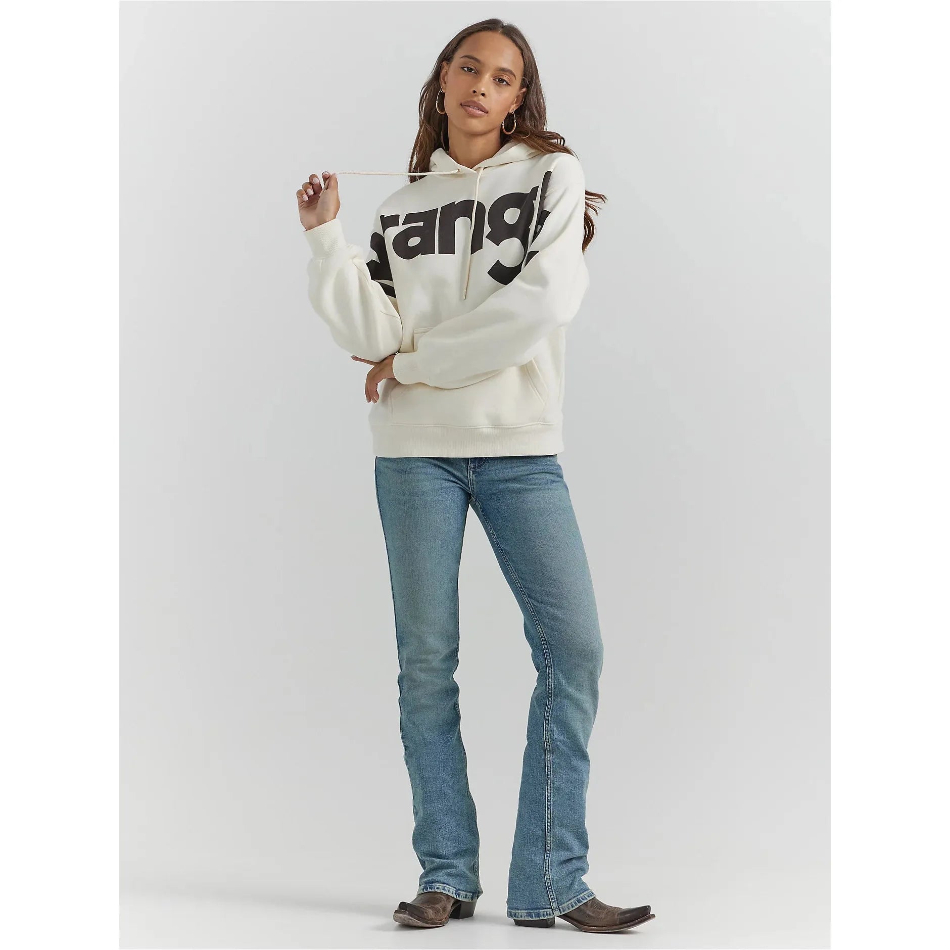 Women's Wrangler Bold Logo Hoodie in White