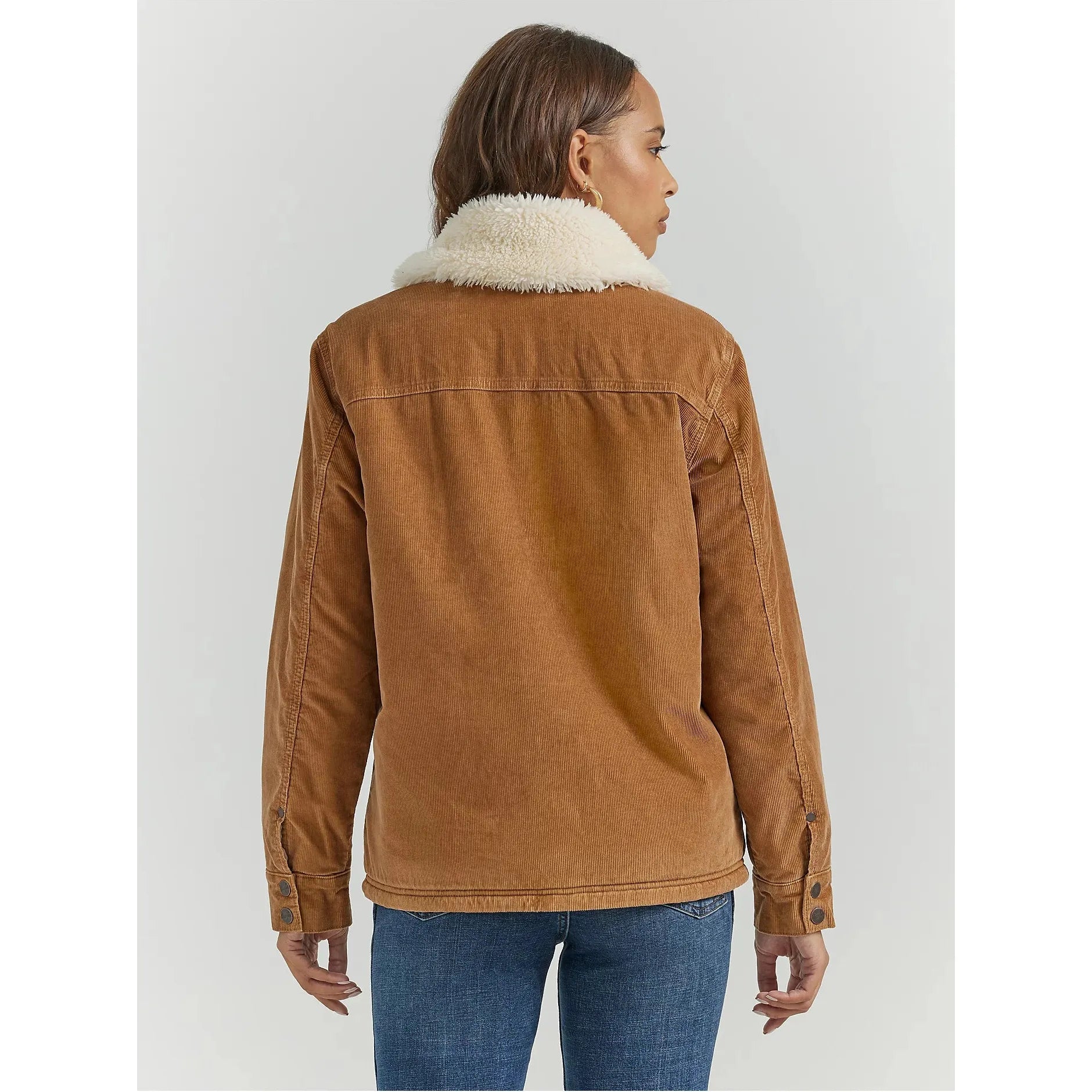 Women's Western Sherpa Lined Corduroy Wrange Coat in Tan