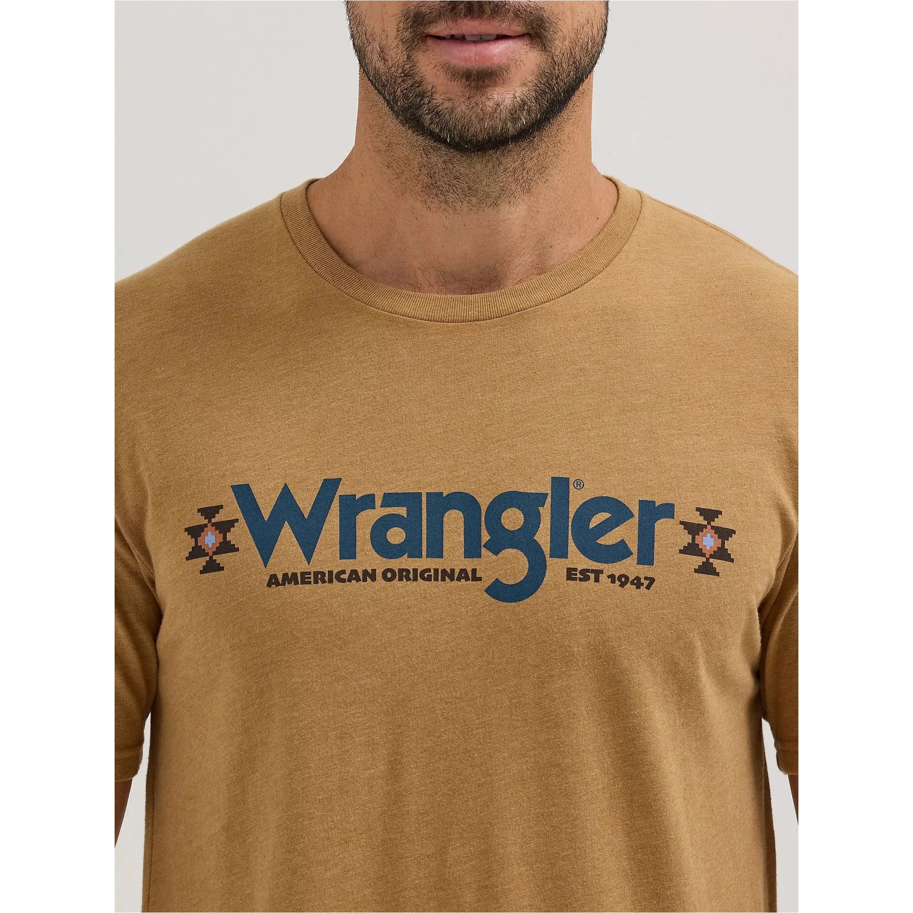 Men's  Wrangler Kabel Logo T-Shirt In Bistre Heather