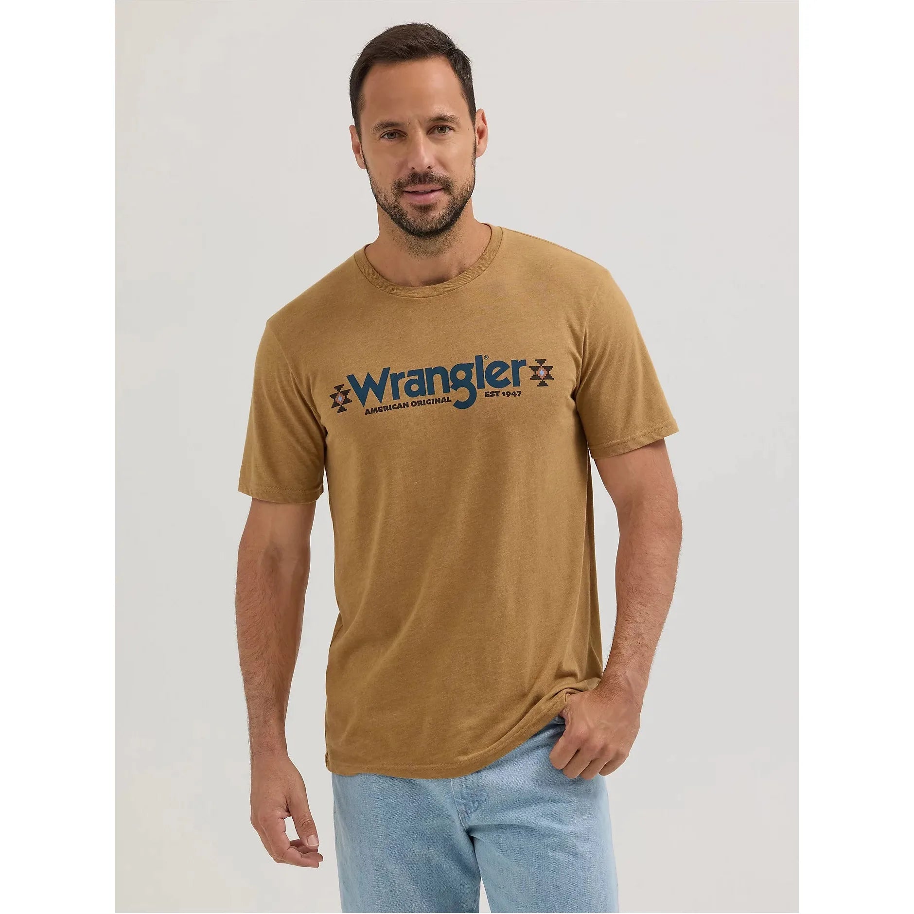 Men's  Wrangler Kabel Logo T-Shirt In Bistre Heather