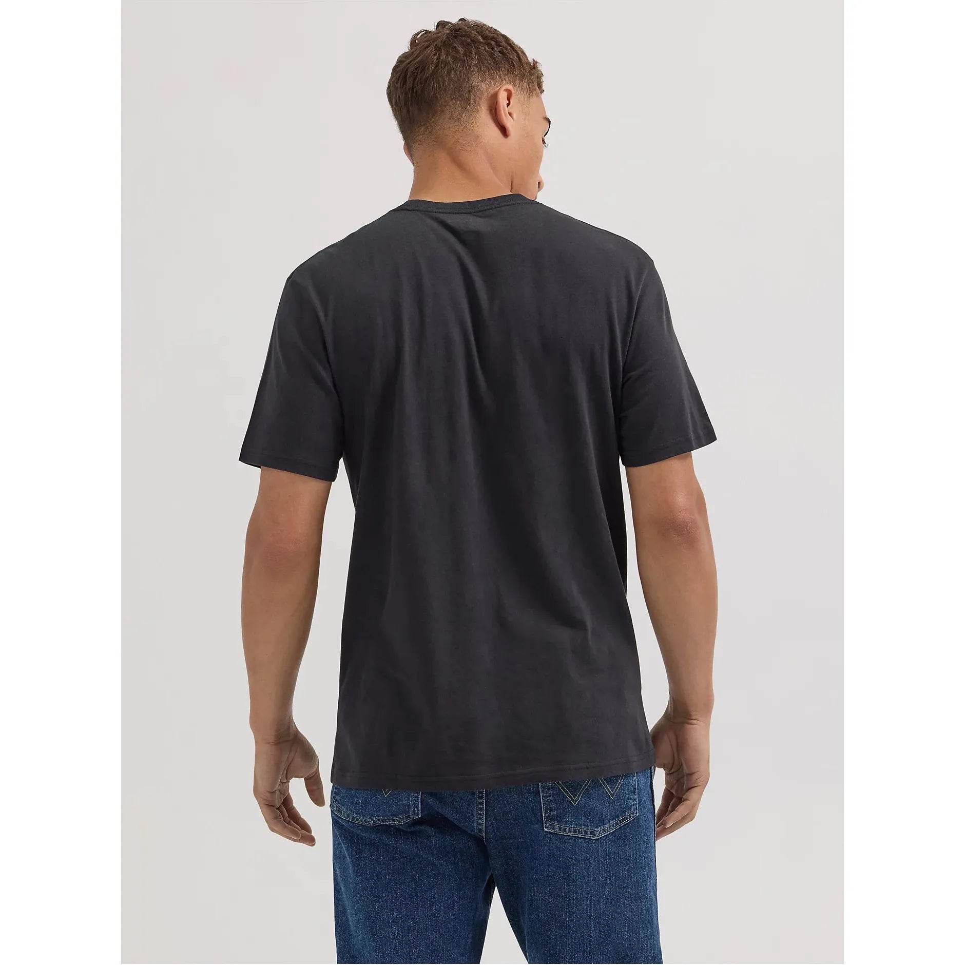 Men's  Wrangler Bucking Horse Graphic T-shirt-Washed Black