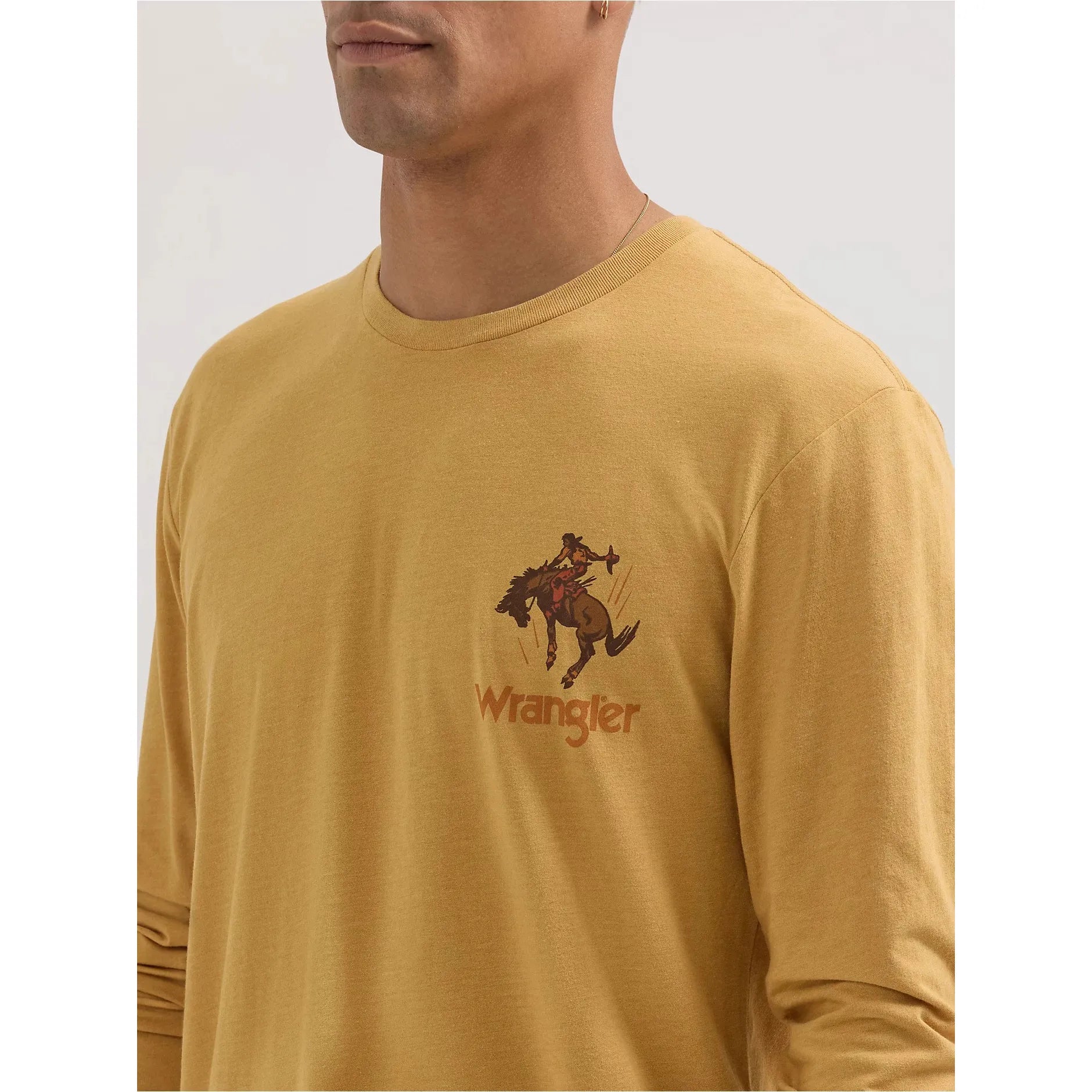 Men's Long Sleeve Cowboy Back Graphic T-Shirt