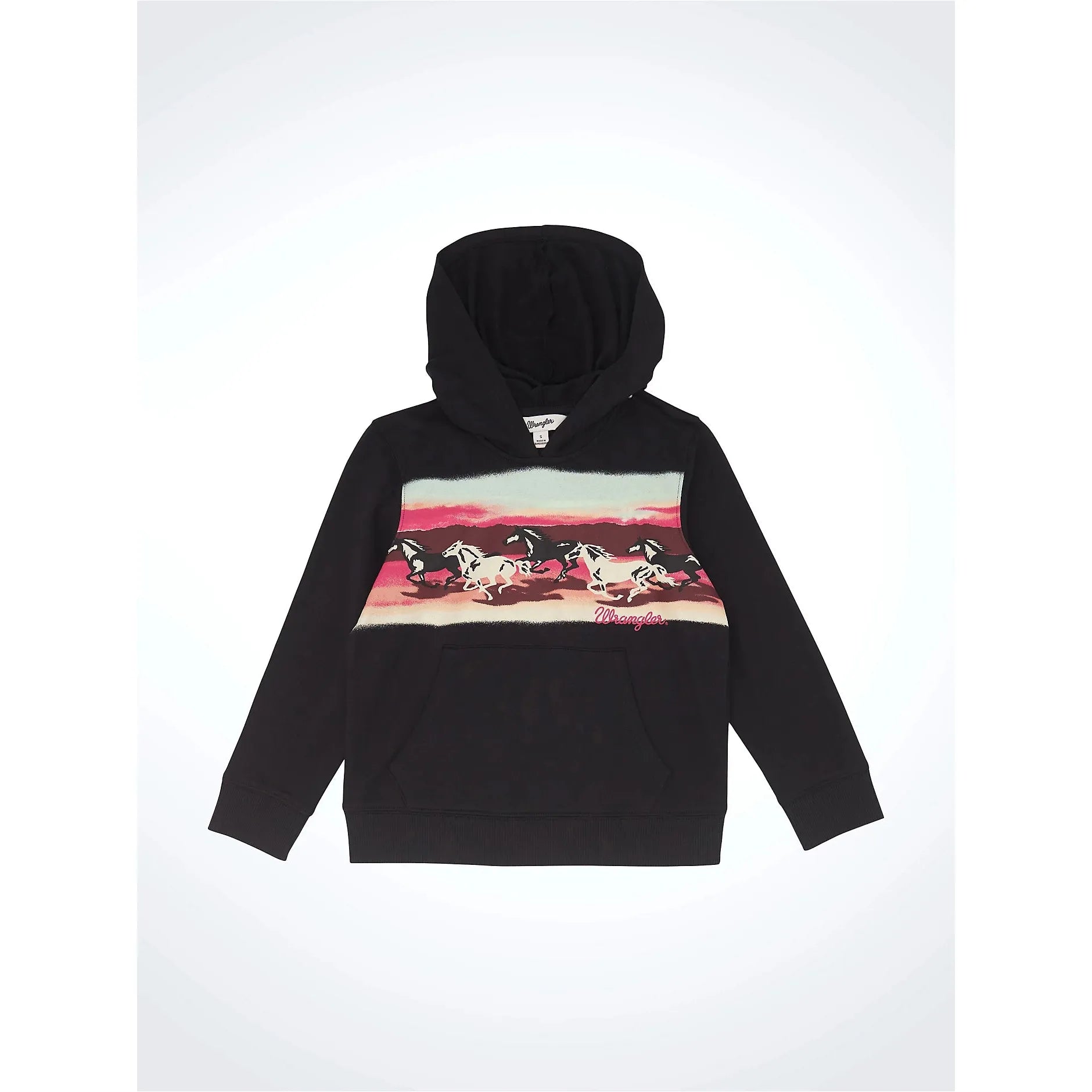 Wrangler Girl's Graphic Pullover Hoodie-Black