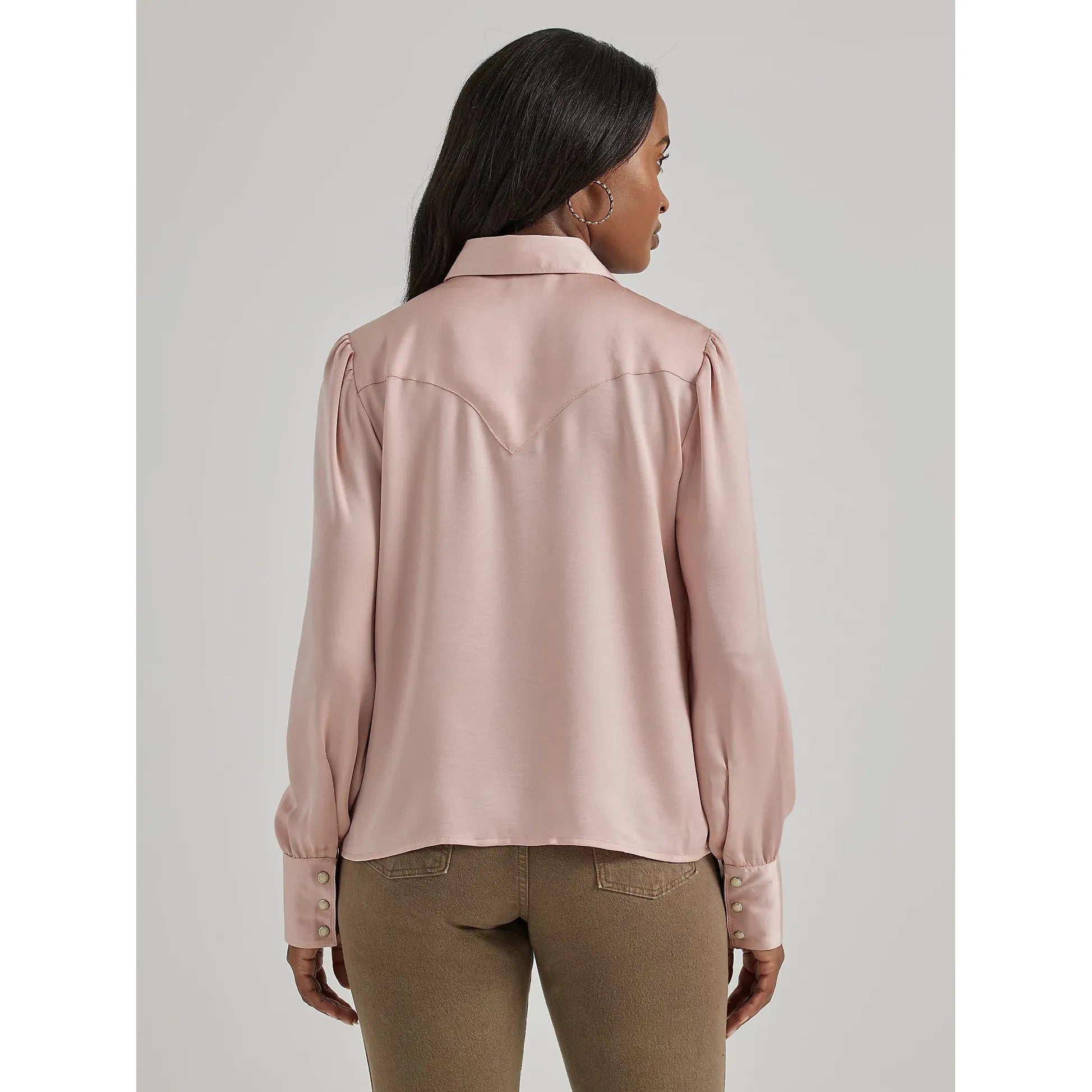 Women's Wrangler Satin Rodeo Blouse - Pink