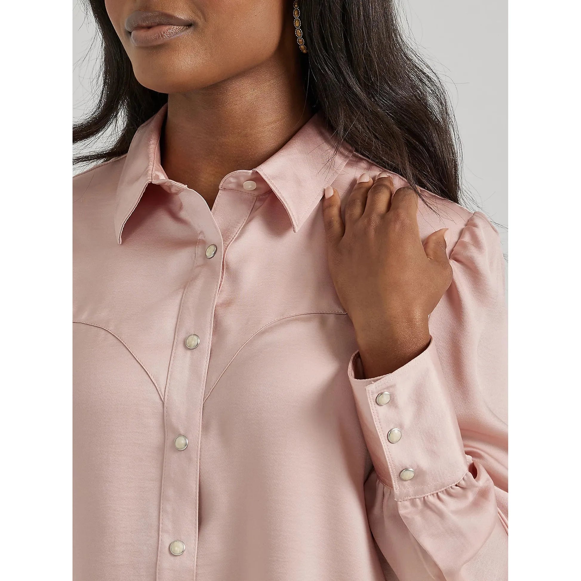 Women's Wrangler Satin Rodeo Blouse - Pink