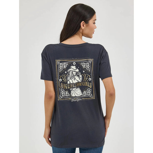 Women's Wrangler Western Back Graphic Boyfriend Tee-Phantom