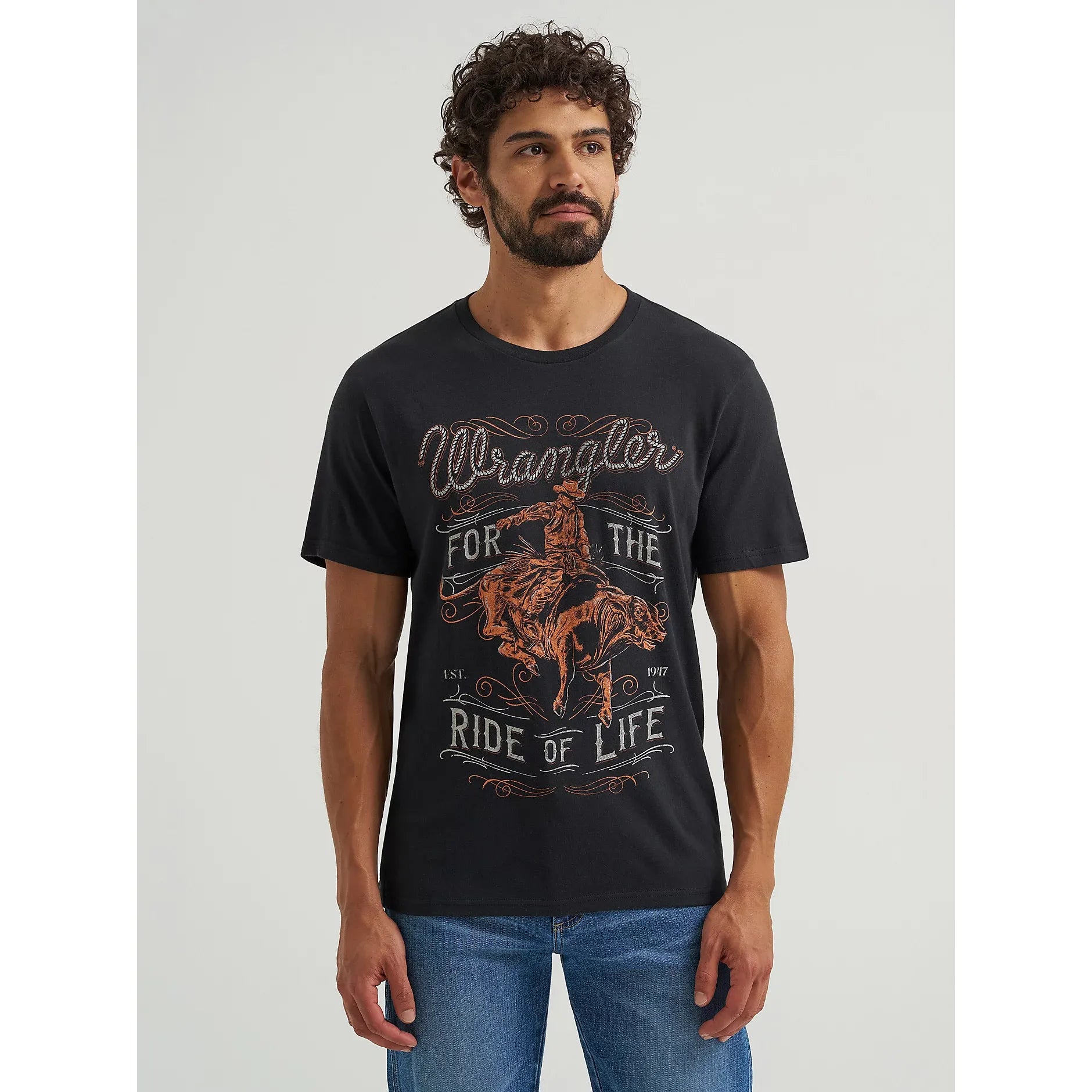 Men's Wrangler For the Ride Of LIfe Graphic T-Shirt-Black