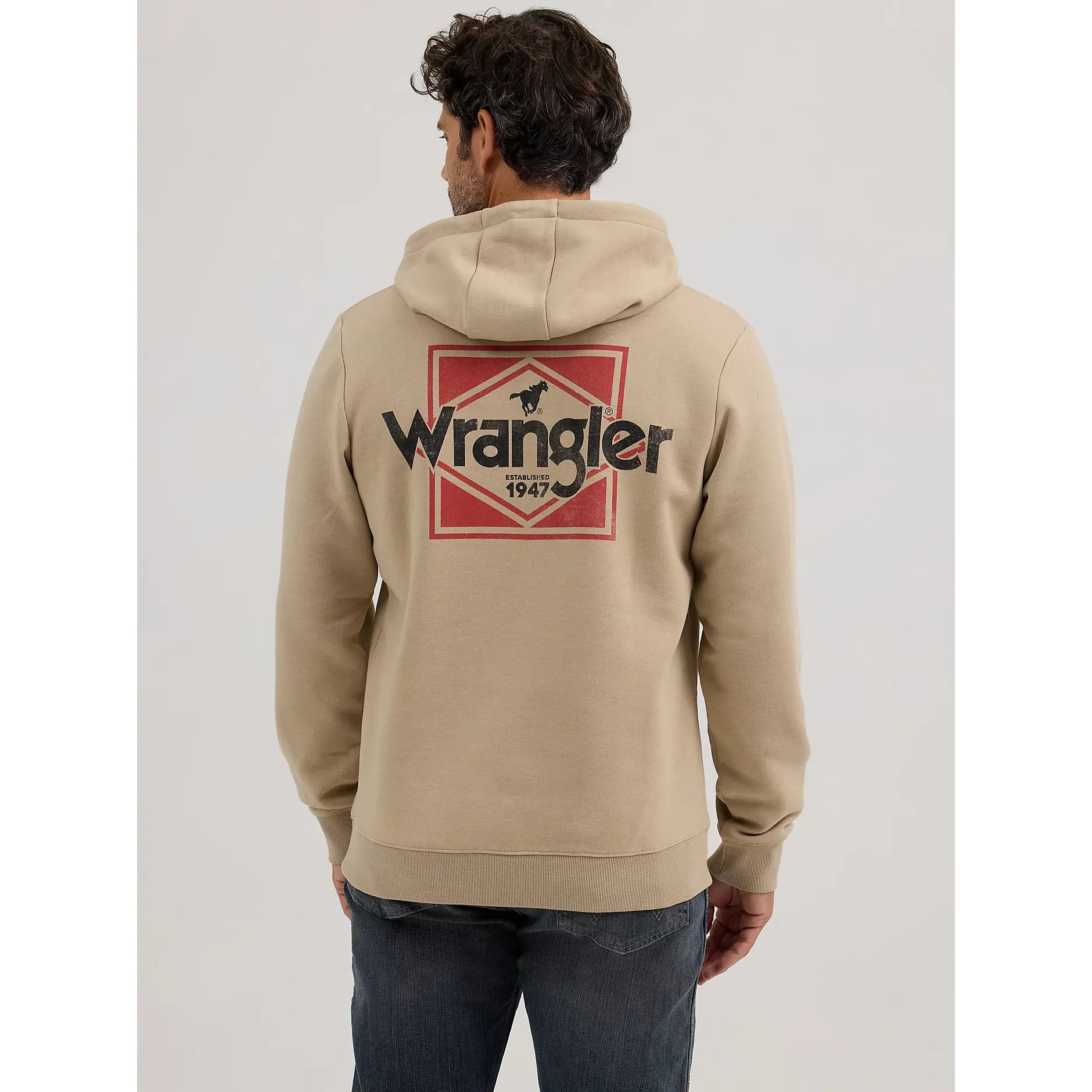 Men's Classic Wrangler Logo Graphic Hoodie-Trench Coat
