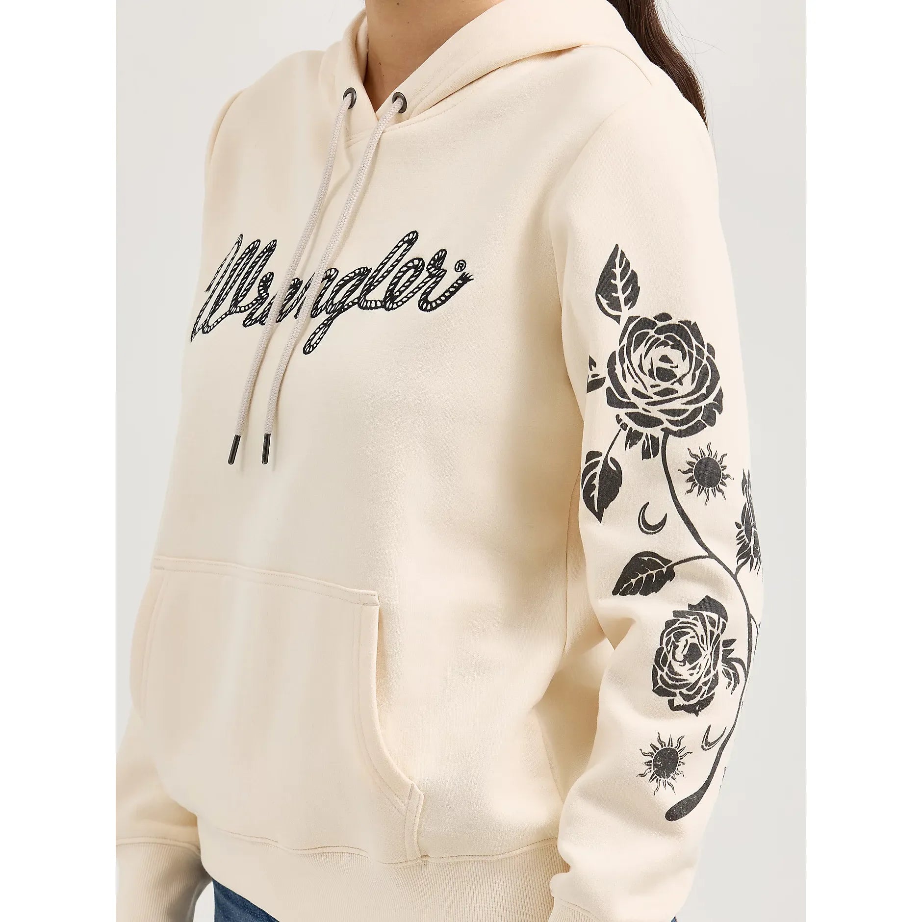 Women's Wrangler Western Graphite Hoodie-Pearled Ivory