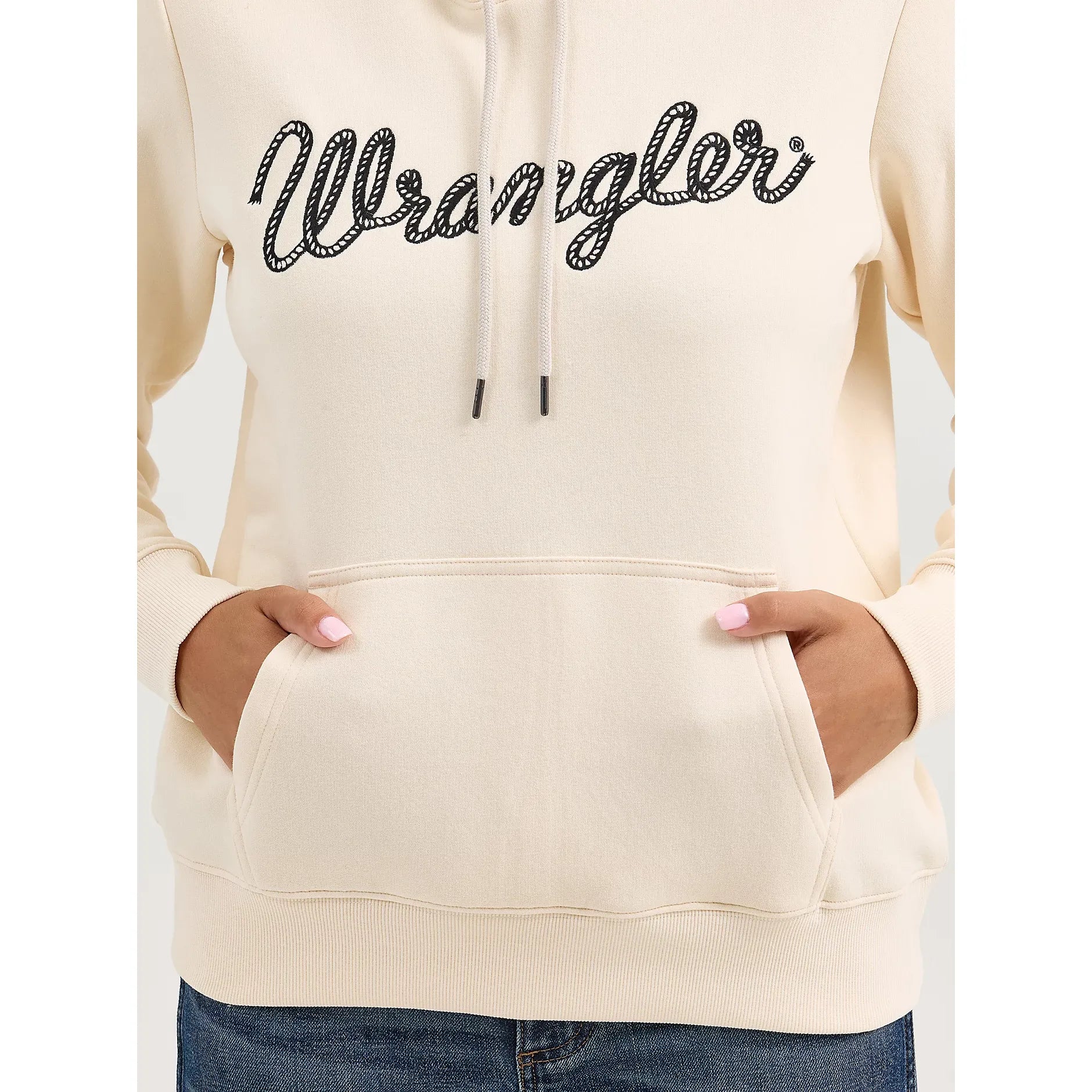 Women's Wrangler Western Graphite Hoodie-Pearled Ivory