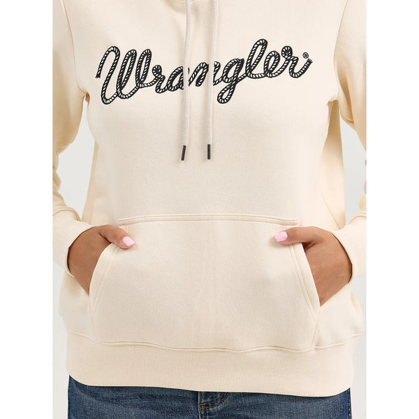 Women's Wrangler Western Graphite Hoodie-Pearled Ivory
