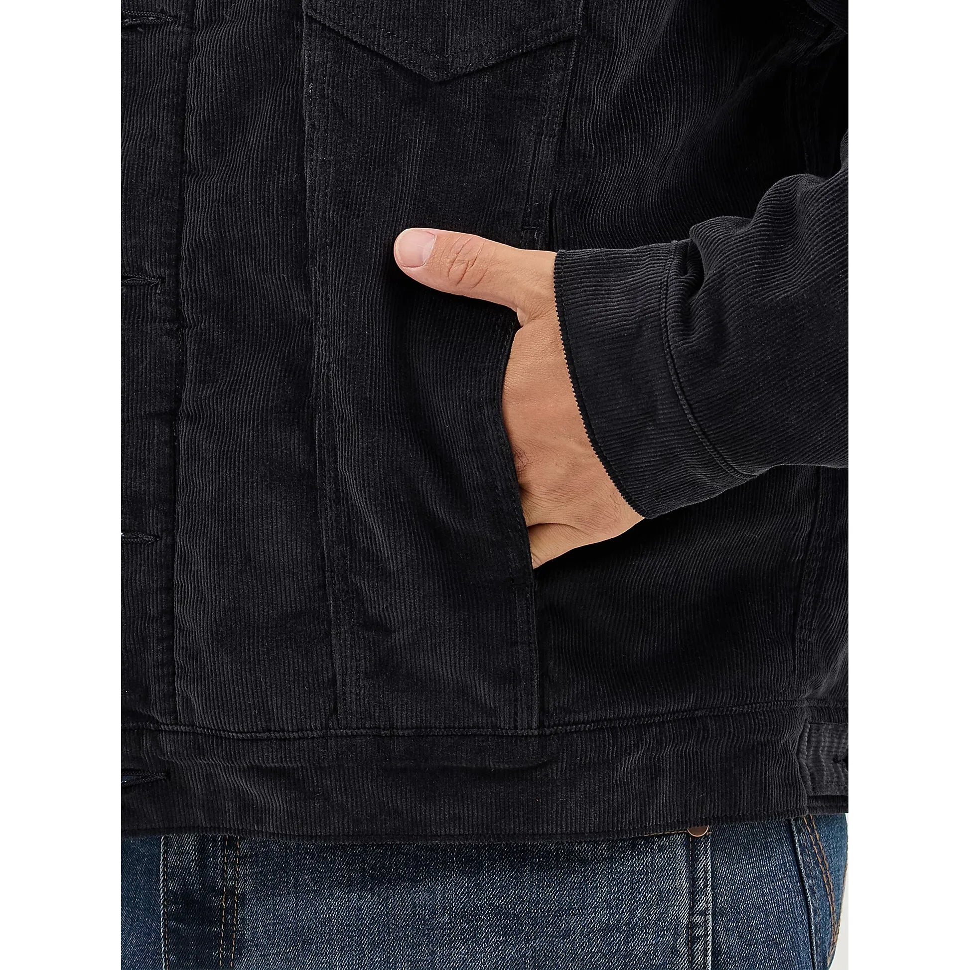 Men's Wrangler® Cowboy Cut® Sherpa Lined Corduroy Jacket-Caviar