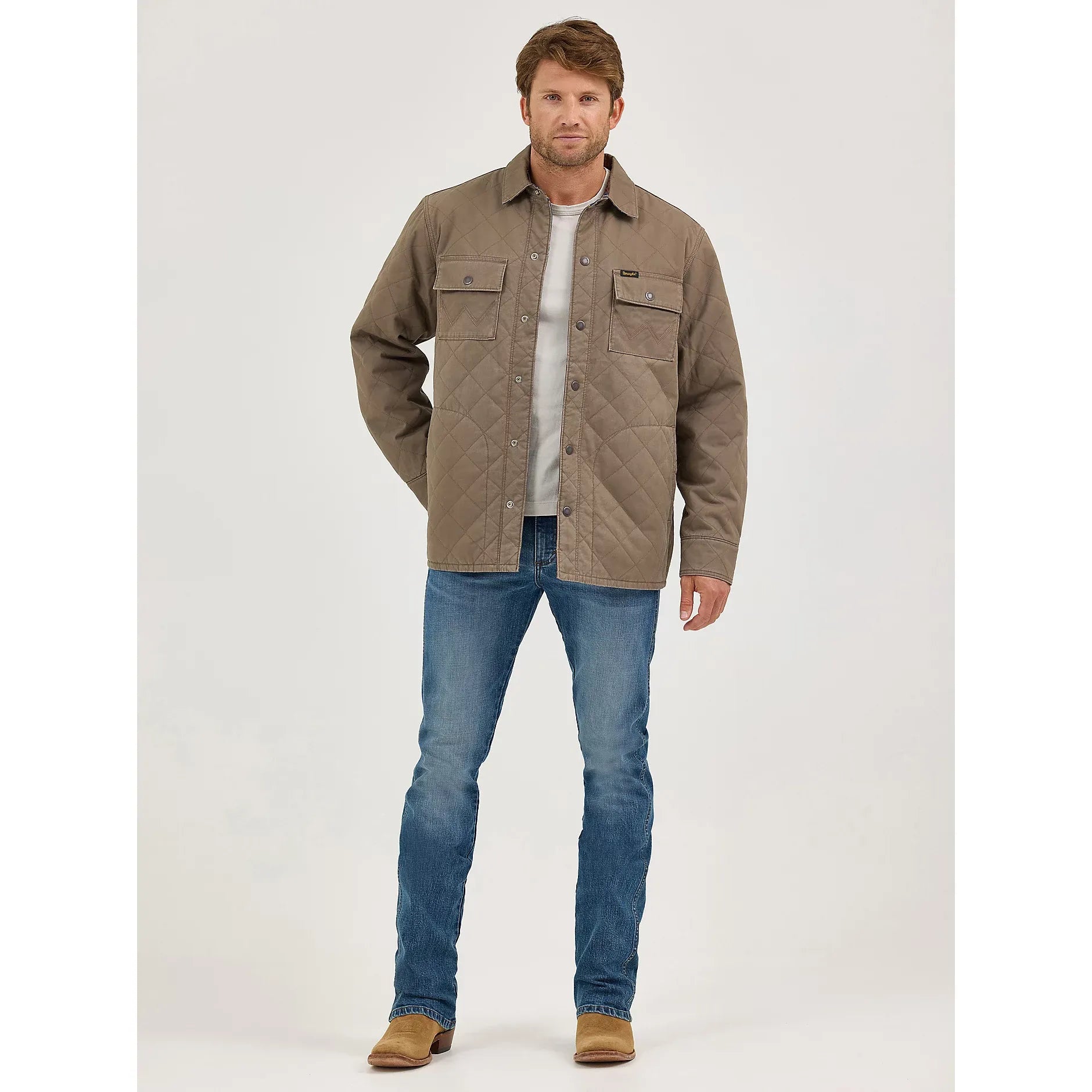 Men's Wrangler Reversible Quilted Jacket-Chocolate Chip