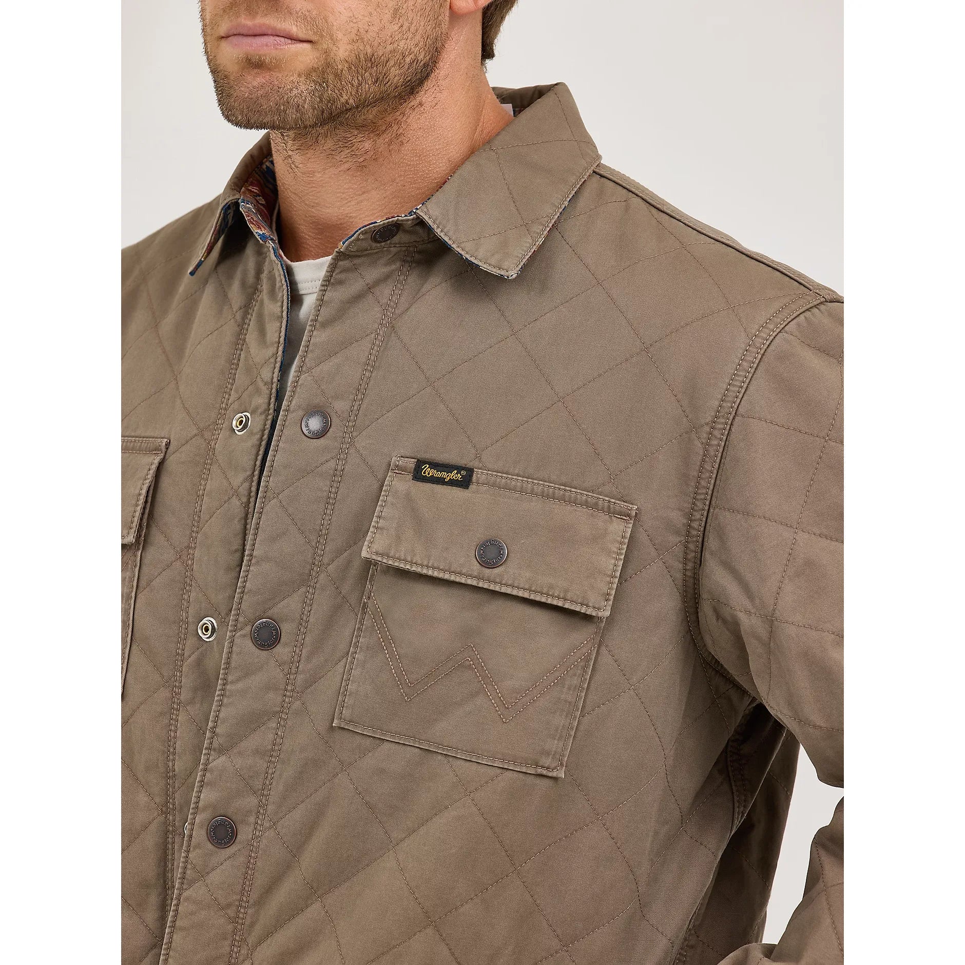 Men's Wrangler Reversible Quilted Jacket-Chocolate Chip